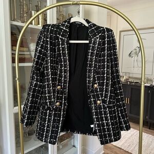 Express Black and White Tweed Blazer